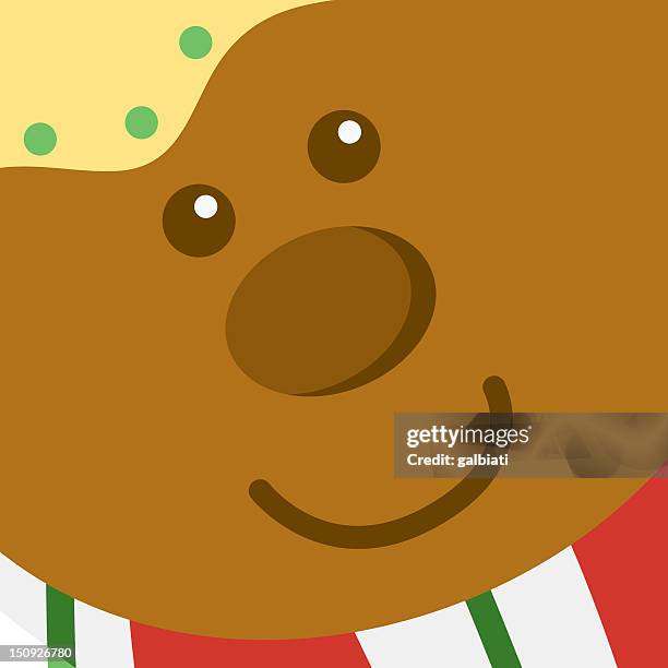 gingerbread cookie's face - ginger root stock illustrations