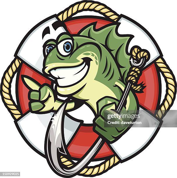 ilustrações de stock, clip art, desenhos animados e ícones de peixe gancho vida preserver - anzol