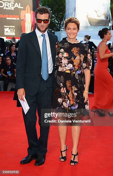 Ginevra Elkann and Giovanni Gaetani dell'Aquila d'Aragona attends The Reluctant Fundamentalist premiere and opening ceremony during the 69th Venice...