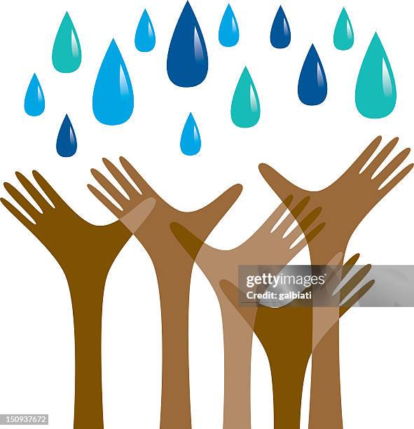hände greifen nach regen - dürre stock-grafiken, -clipart, -cartoons und -symbole