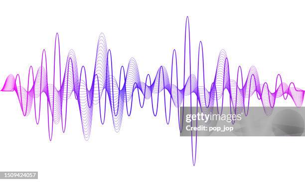 ilustraciones, imágenes clip art, dibujos animados e iconos de stock de vector de onda sonora. ondas como ecualizador de audio aislado en el fondo. tecnología de audio. forma de onda musical de pulso - ondas de sonido