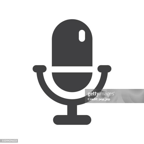 microphone vector icon. isolated on background. audio technology - track record stock illustrations
