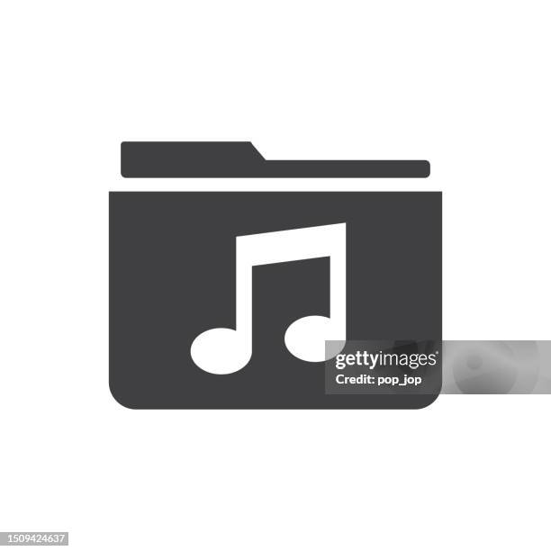 sound folder button vector icon. isolated on background. audio technology - electronic filing stock illustrations