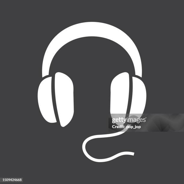headphones vector icon. isolated on background. audio technology - track record stock illustrations