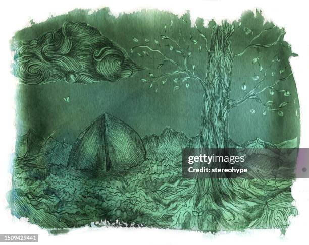 green camping - maple syrup stock illustrations