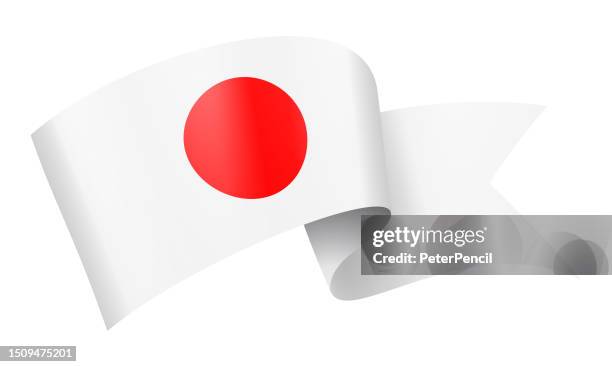 japan flag ribbon - vector stock illustration - japanese flag stock illustrations