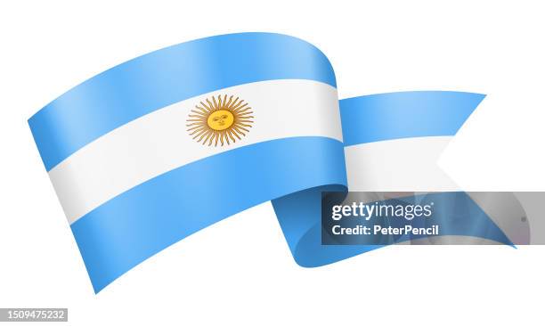 illustrations, cliparts, dessins animés et icônes de ruban du drapeau argentin - vector stock illustration - drapeau argentin