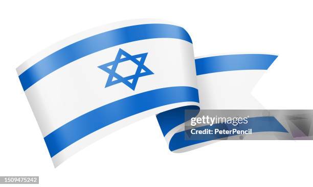israel flag ribbon - vector stock illustration - playing tag stock illustrations