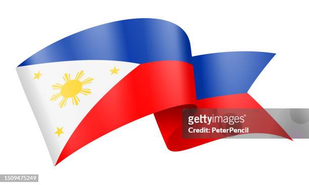 philippinen-flaggenband - vektor stock illustration - philippines national flag stock-grafiken, -clipart, -cartoons und -symbole