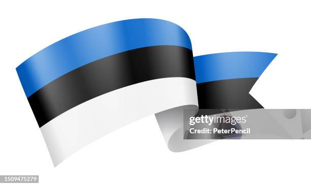 estonia flag ribbon - vector stock illustration - estonia stock illustrations