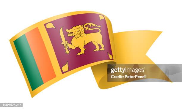 sri lanka flag ribbon - vector stock illustration - sri lankan flag stock illustrations