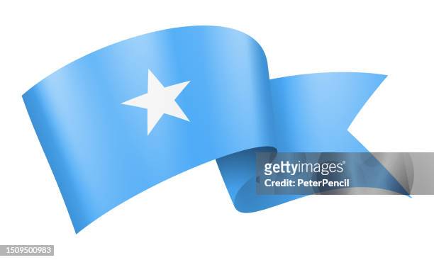 somalia flag ribbon - vector stock illustration - somalia stock illustrations