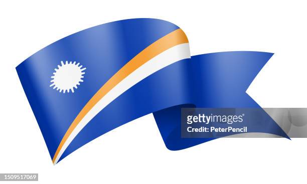 marshall islands flag ribbon - vector stock illustration - playing tag stock illustrations