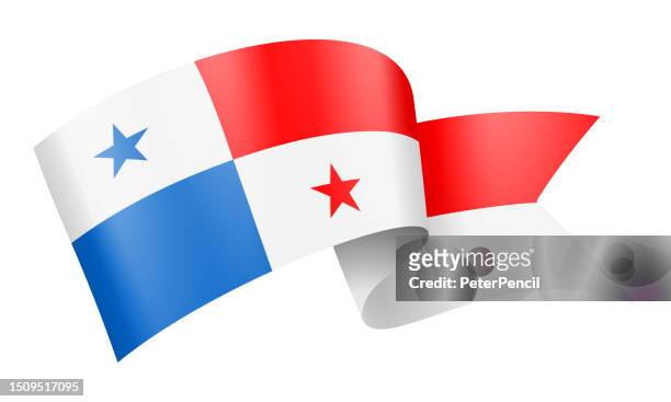 ilustraciones, imágenes clip art, dibujos animados e iconos de stock de cinta de la bandera de panamá - ilustración de stock vectorial - bandera panameña