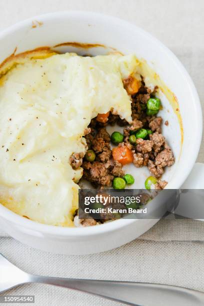 shepherd's pie in bowl - hachis parmentier photos et images de collection