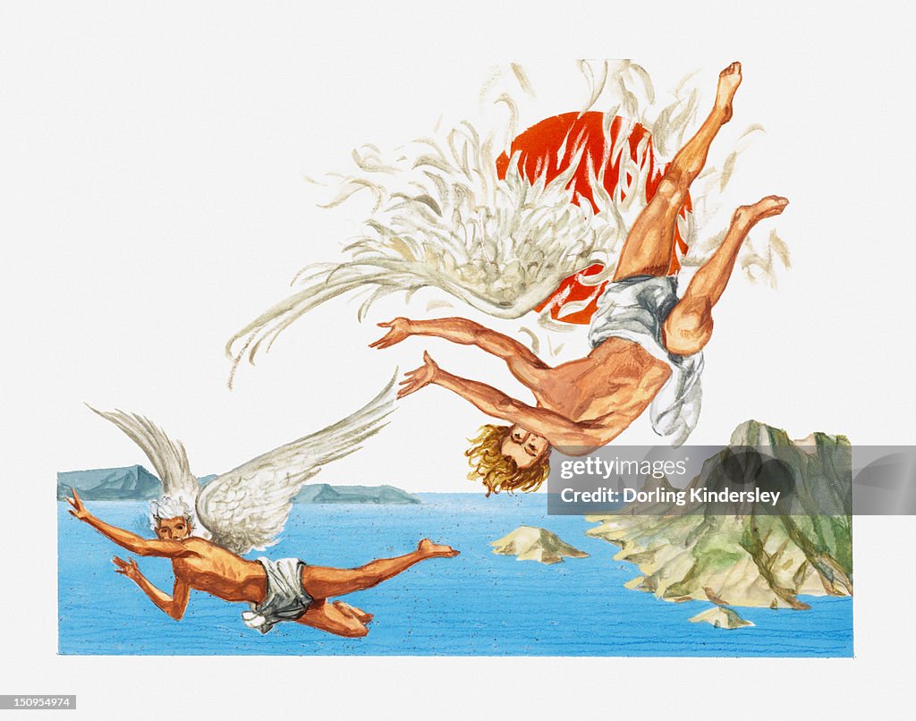 Illustration of Icarus and Daedalus