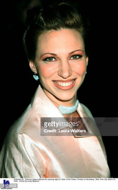 Deborah Gibson attends the opening night of "Aida" at the Palace Theatre on Broadway , New York City, March 23, 2000.