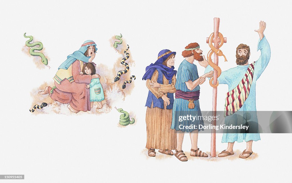 Numbers 21 Explained Illustration Of A Bible Scene Numbers 21 God Punishes The Israelites ...