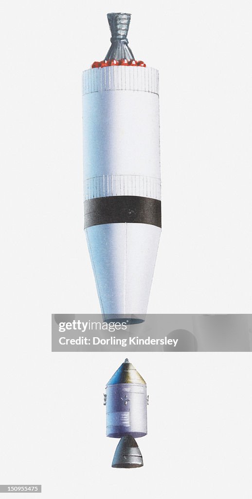 Service Module Rocket Illustration Of Command Module And Service Module Turning To Join Onto ...