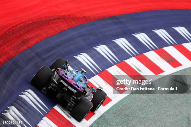 Esteban Ocon of France driving the Alpine F1 A523 Renault on track during the F1 Grand Prix of Austria at Red Bull Ring on July 02, 2023 in...