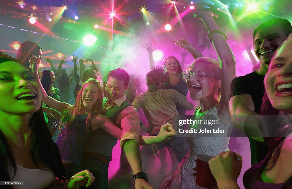 People dancing in a nightclub