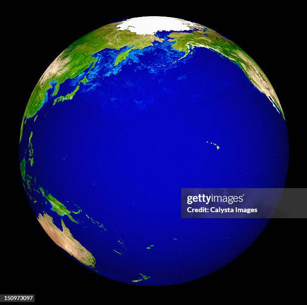 digitally generated image of planet earth - earth pacific ocean stock pictures, royalty-free photos & images