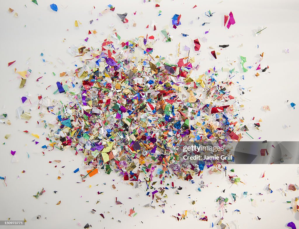 Close up of colorful confetti