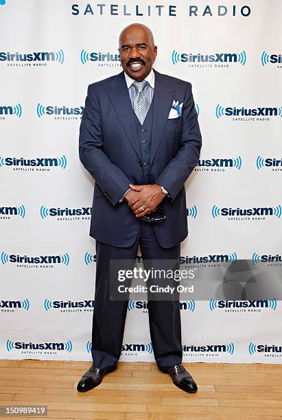 Comedian Steve Harvey visits the SiriusXM Studio on August 29, 2012 in New York City.