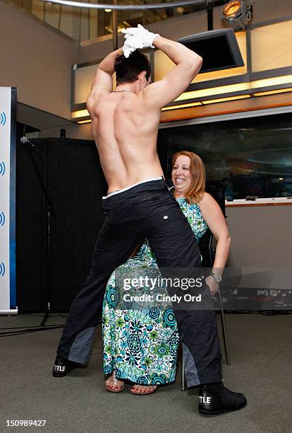 Cosmo Radio's 'Wake Up with Taylor' hosts a 'Magic Mike' style male revue for an audience of fans at the SiriusXM Studio on August 29, 2012 in New...