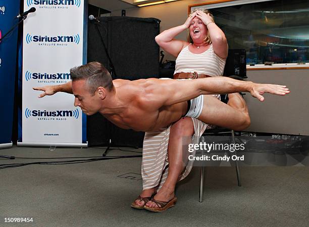 Cosmo Radio's 'Wake Up with Taylor' hosts a 'Magic Mike' style male revue for an audience of fans at the SiriusXM Studio on August 29, 2012 in New...