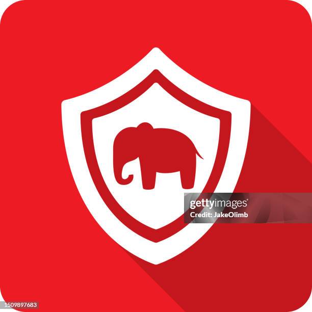 shield elephant icon silhouette 1 - security settings stock illustrations