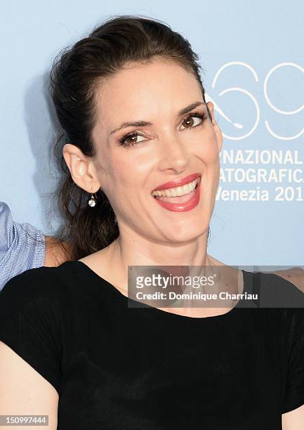 Actress Winona Ryder attends "The Iceman" Photocall during The 69th Venice Film Festival at the Palazzo del Casino on August 30, 2012 in Venice,...