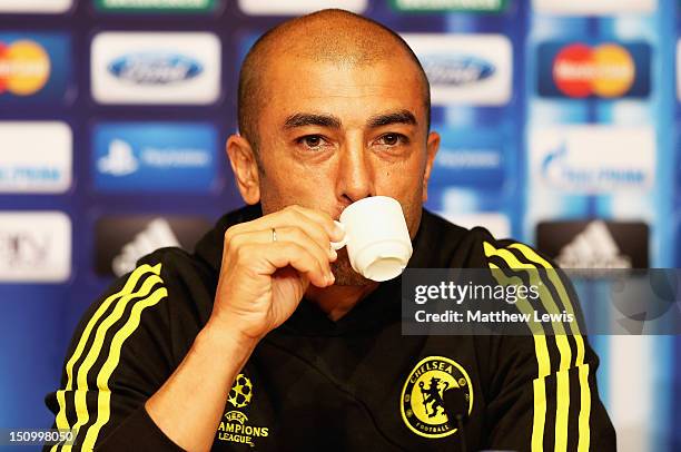 Roberto Di Matteo, manager of Chelsea during a press conference at the Grimaldi Forum on August 30, 2012 in Monaco, Monaco.