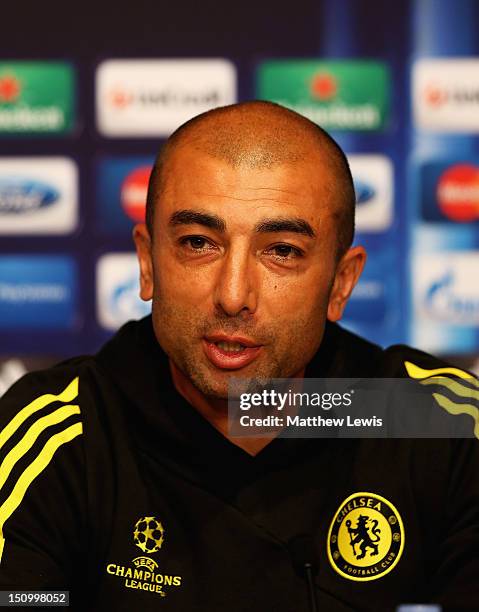 Roberto Di Matteo, manager of Chelsea during a press conference at the Grimaldi Forum on August 30, 2012 in Monaco, Monaco.