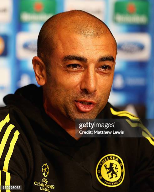 Roberto Di Matteo, manager of Chelsea during a press conference at the Grimaldi Forum on August 30, 2012 in Monaco, Monaco.