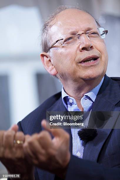 Ben Verwaayen, chief executive officer of Alcatel-Lucent SA, speaks during a Bloomberg Television interview at the Mouvement des Enterprises de...