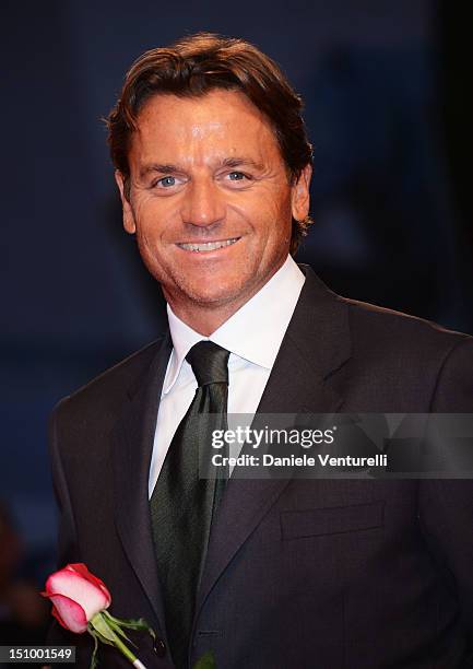 Alessio Vinci attends "Superstar" Premiere during The 69th Venice Film Festival at the Palazzo del Cinema on August 30, 2012 in Venice, Italy.