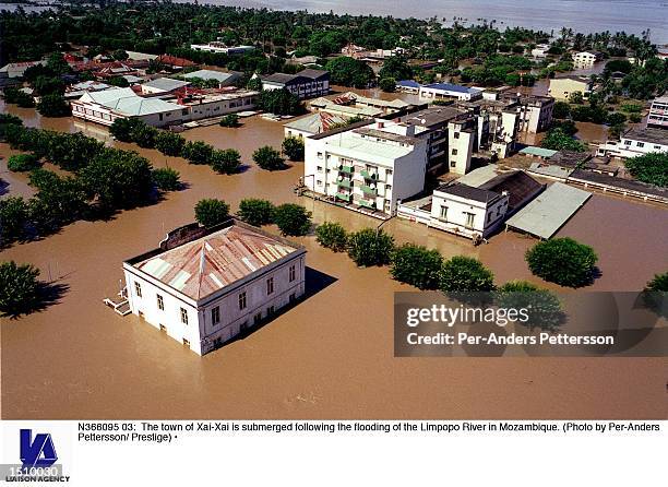 The town of Xai-Xai is submerged following the flooding of the Limpopo River in Mozambique.