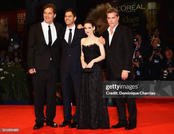 Actor Michael Shannon, director Ariel Vromen, actress Winona Ryder and actor Ray Liotta attend "The Iceman" Premiere during The 69th Venice Film...