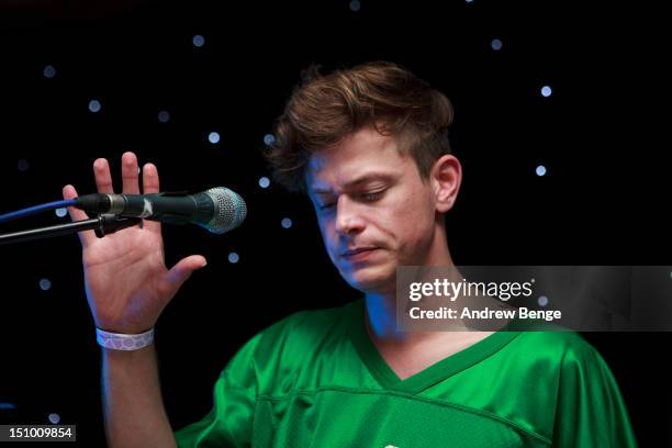 Perfume Genius performs on stage at Brudenell Social Club on August 30, 2012 in Leeds, United Kingdom.