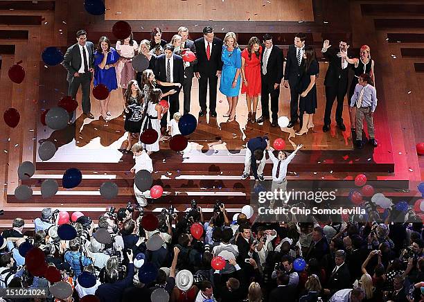 Republican presidential candidate, former Massachusetts Gov. Mitt Romney with his wife, Ann Romney and Republican vice presidential candidate, U.S....