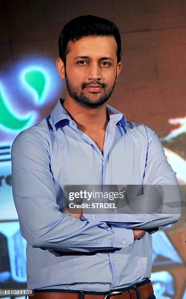 Pakistani pop singer Atif Aslam poses during a media event for the television musical show "Sur-Kshetra" In Mumbai on August 30, 2012. AFP PHOTO/STR