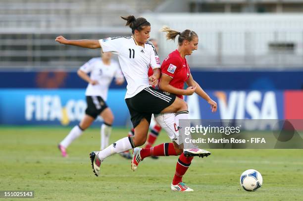 Lena Lotzen of Germany and Ida Aardalen of Norway battle for the ball during the FIFA U-20 Women's World Cup Japan 2012, Quarter Final match between...