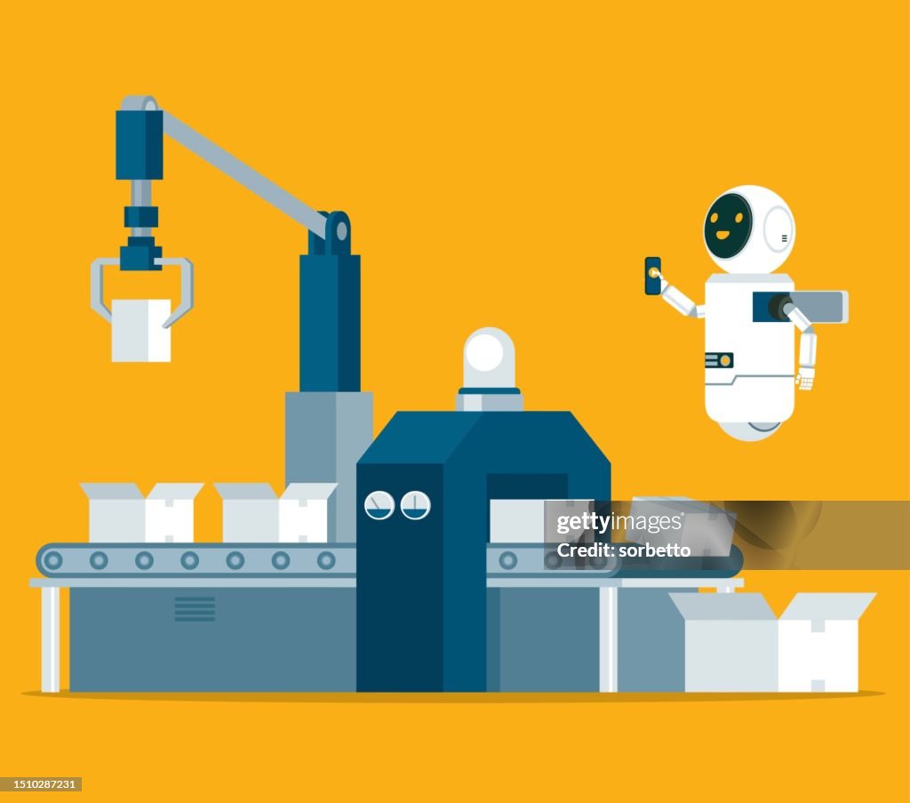 Machine Bots Automation Robot Arm Machine Chat Bot High-Res Vector Graphic - Getty ...