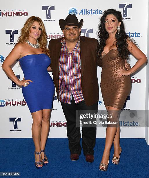 Marisol Terrazas and Vicky Terrazas of Los Horoscopos de Durango arrives at Telemundo's Premios Tu Mundo Awards at Fillmore Miami Beach on August 30,...