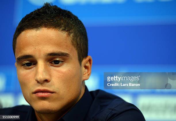 Ibrahim Afellay looks on during a FC Schalke 04 press conference at the Veltins Arena on August 31, 2012 in Gelsenkirchen, Germany.