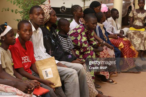 African Families Waiting In A Hospital In Bamako Mali.