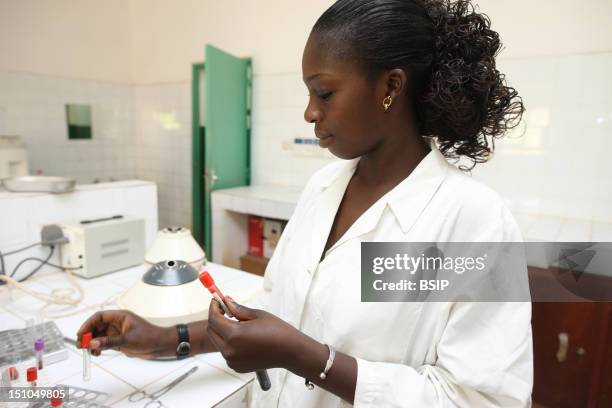 Photo Essay In A Free Clinic In Mali. Analysis Laboratory.
