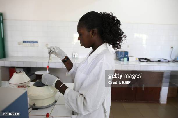 Photo Essay In A Free Clinic In Mali. Analysis Laboratory.