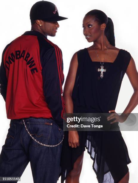 Singers Usher and Jamelia, portrait, London, UK, 2004.